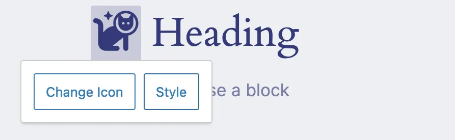 Inline icon styling menu button is Style