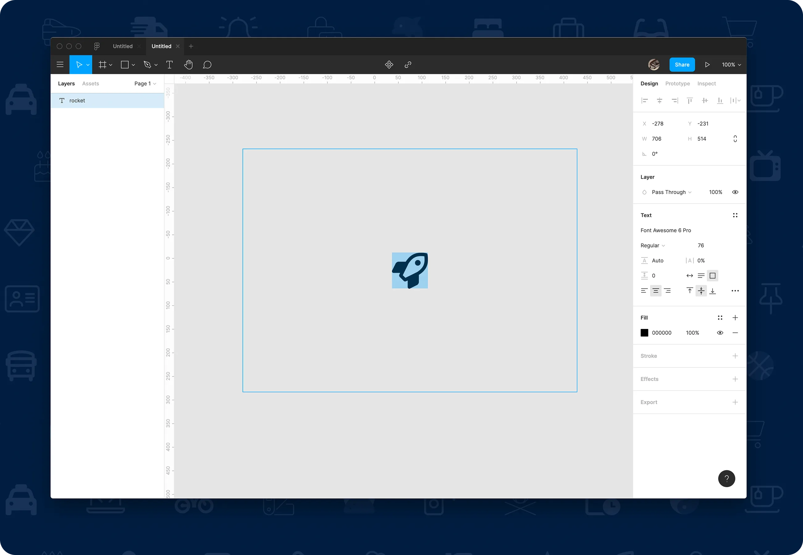 question-circle typed into the text layer renders the icon