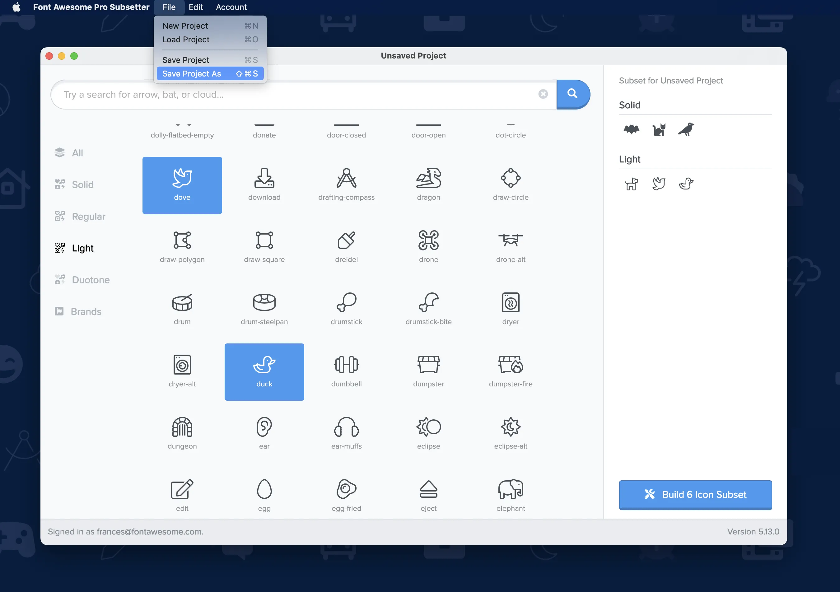 Saving your subset .yaml file in the Desktop Subsetter